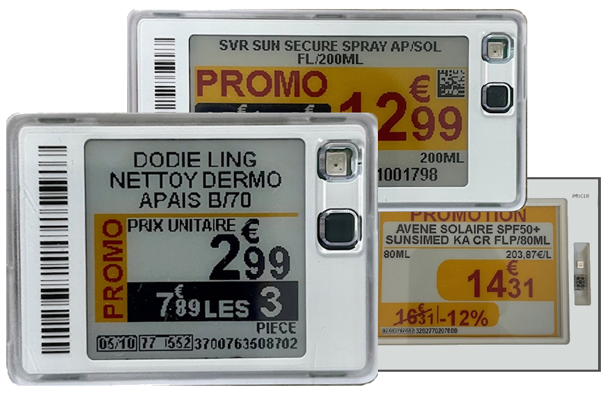 Etiquettes électroniques 4 couleurs